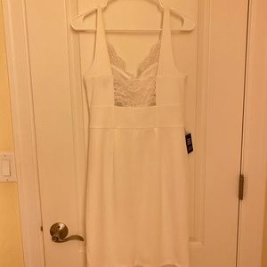Express white lace mid-length dress